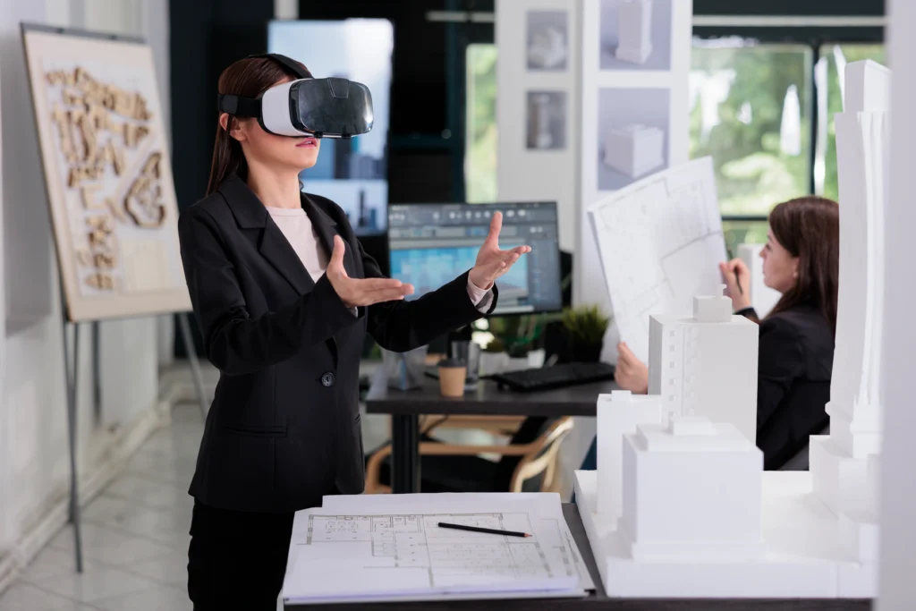 Woman using AI in real estate